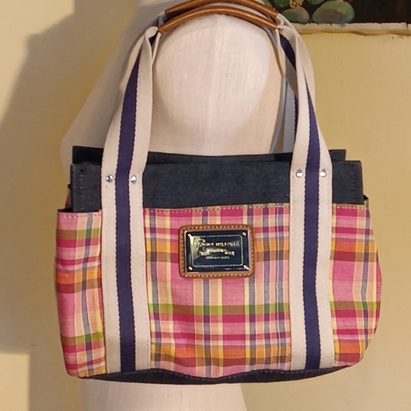 Vintage Tommy Hilfiger Plaid Mini Tote - Picture 1 of 7